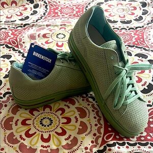 Birkenstock suede sneakers, mint green, sz 39 / 8-8.5 NWT